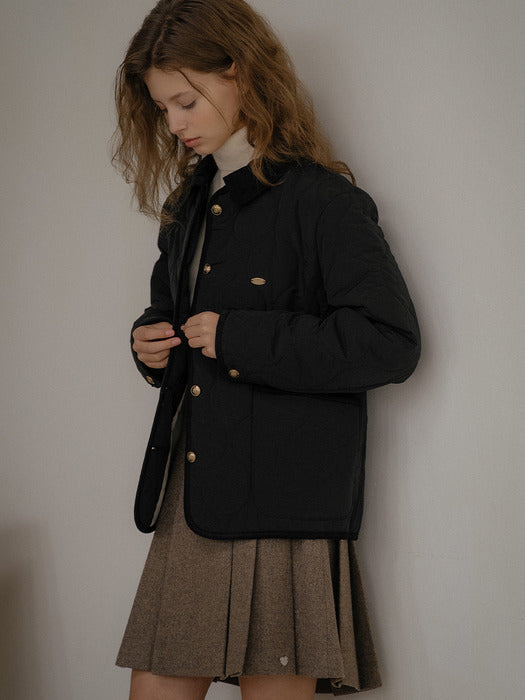 [TILLIDIE] Ryker corduroy collar padding_Black