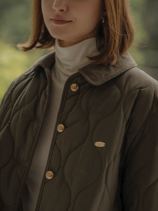 [TILLIDIE] Ryker corduroy collar padding(Khaki)