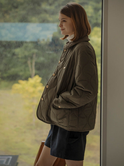 [TILLIDIE] Ryker corduroy collar padding(Khaki)