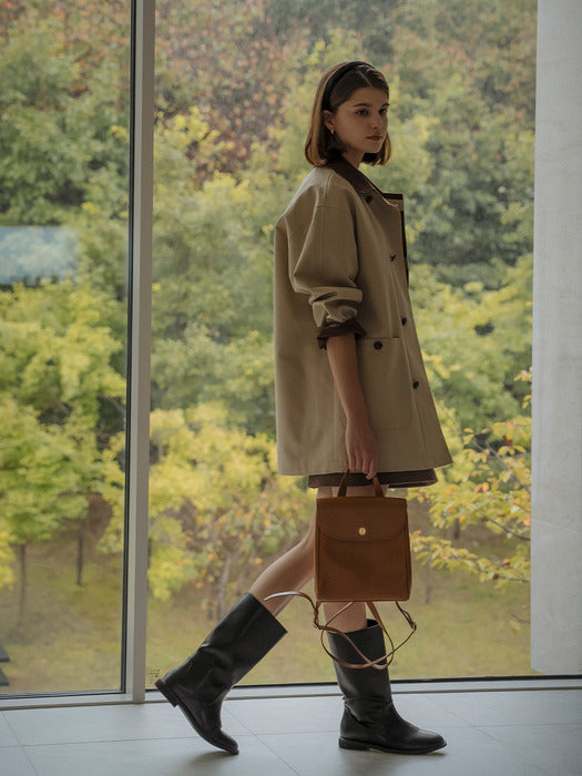 [TILLIDIE] Colin wool blended collar half coat(Beige)