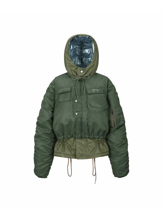 [andersson bell] (WOMEN) HAYDEN VEST LAYERED PADDED JACKET awa618w(KHAKI)