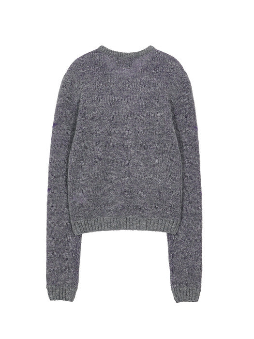 MOHAIR STAR CARDIGAN_grey/purple