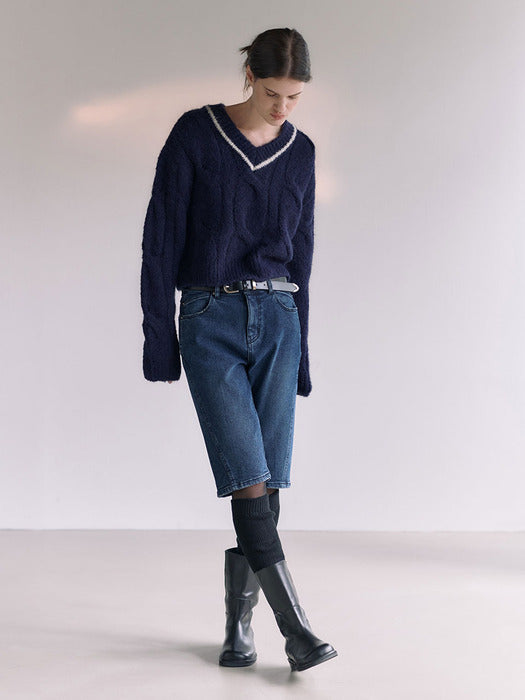 [loeuvre] Winter Denim Biker Shorts SJ3WL460-22