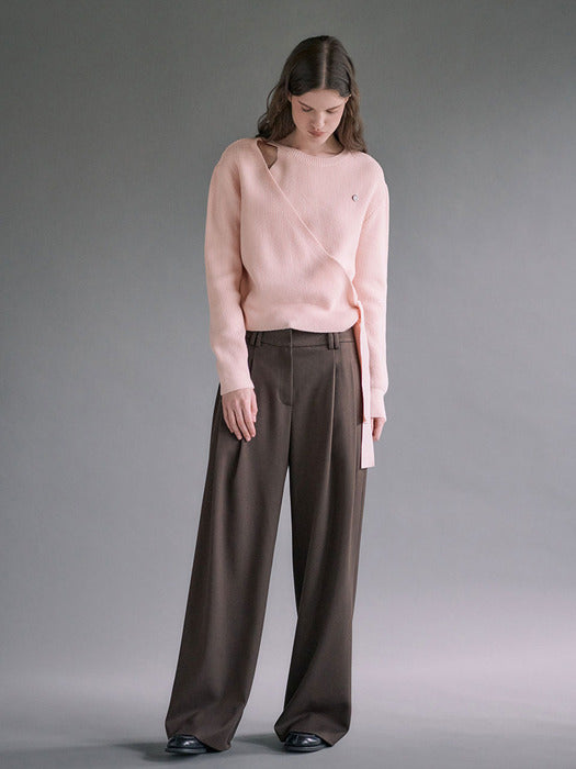 [loeuvre] Wool Blended Two Tuck Wide Pants SW3WL453-93