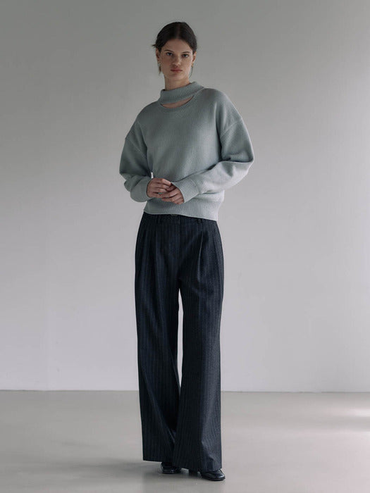 [loeuvre] Wool Blended Two Tuck Wide Pants SW3WL453-13