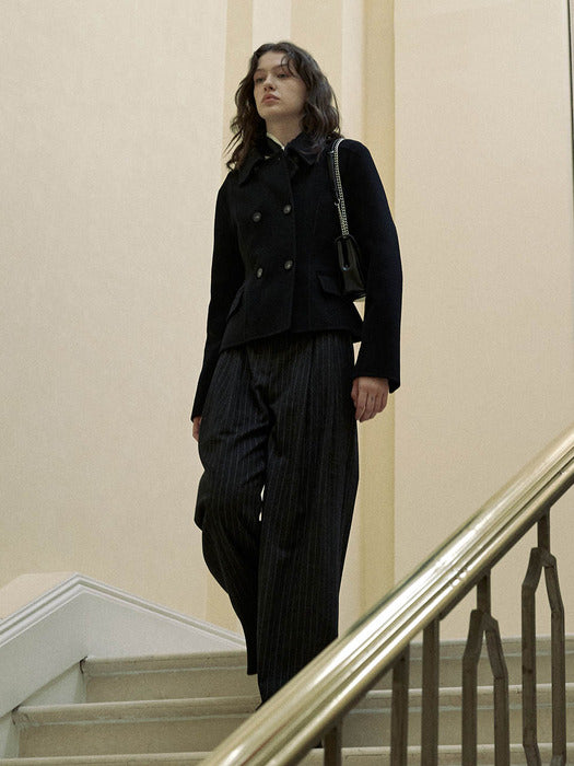 [loeuvre] Wool Blended Two Tuck Wide Pants SW3WL453-13