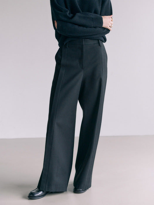 [loeuvre] Wool Blended Side-tuck Wide Pants SW3WL449-10