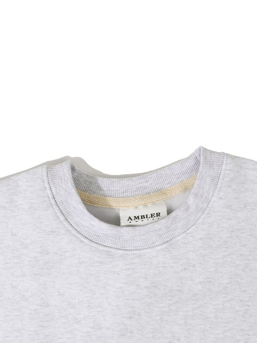 [ambler] Original Bear Over fit Sweatshirt AMM1115 (White-Melange)