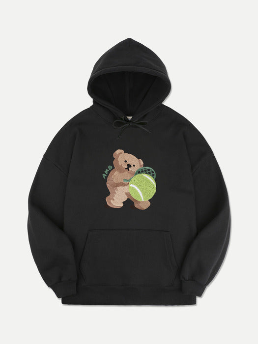 [ambler] Tennis Bear Over fit Hoodie AHP1021 (Black)