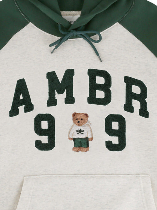 [ambler] 99 Bear Over fit Hoodie AHP1020 (Green)