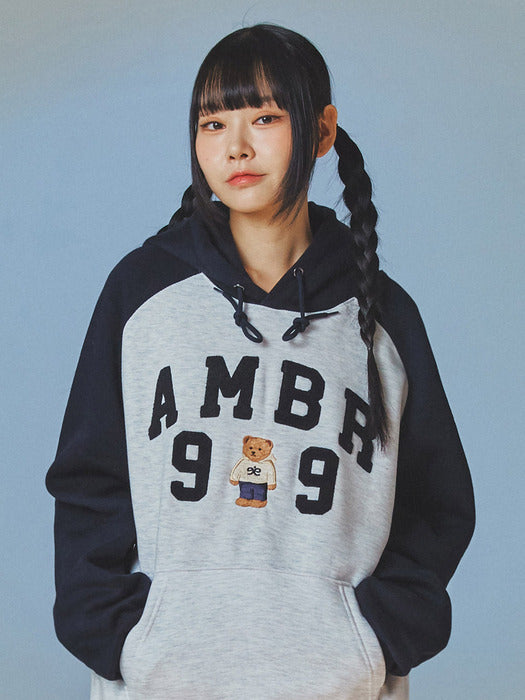 [ambler] 99 Bear Over fit Hoodie AHP1020 (Navy)
