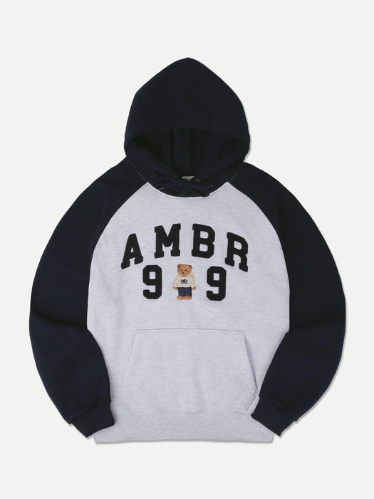 [ambler] 99 Bear Over fit Hoodie AHP1020 (Navy)