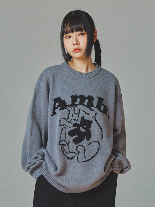 [ambler] Cozy Over fit Sweater AKN401 (Charcoal)