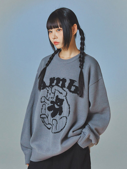 [ambler] Cozy Over fit Sweater AKN401 (Charcoal)