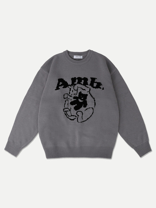 [ambler] Cozy Over fit Sweater AKN401 (Charcoal)