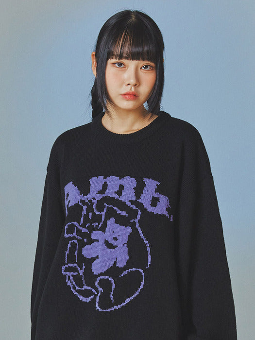 [ambler] Cozy Over fit Sweater AKN401 (Black)