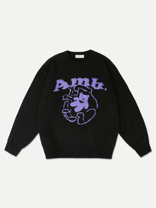 [ambler] Cozy Over fit Sweater AKN401 (Black)