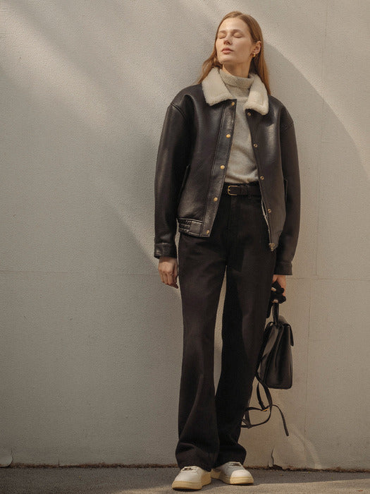 [TILLIDIE] Dover double stitch mustang jumper_Black