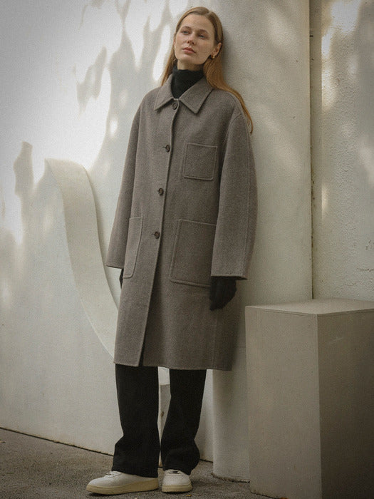 [TILLIDIE] Cashmere balloon sleeve handmade coat_Beige