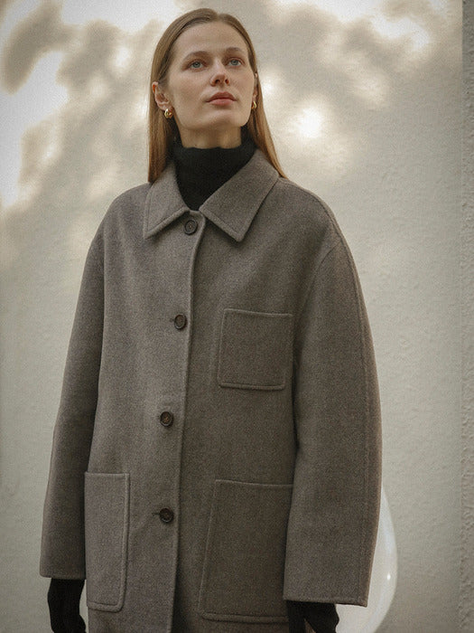 [TILLIDIE] Cashmere balloon sleeve handmade coat_Beige