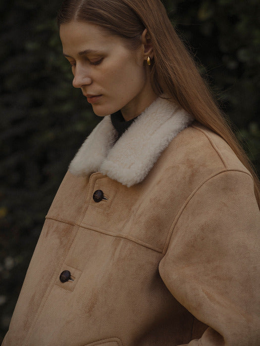 [TILLIDIE] Double stitch overfit royal mustang_Beige