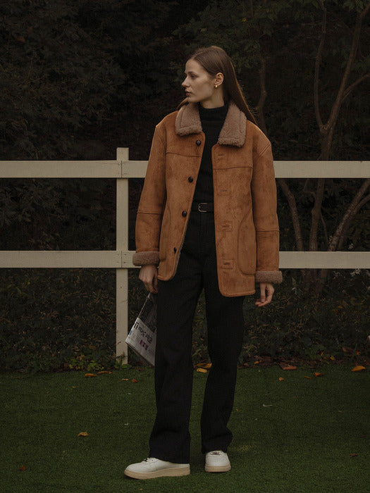 [TILLIDIE] Double stitch overfit royal mustang_Brown