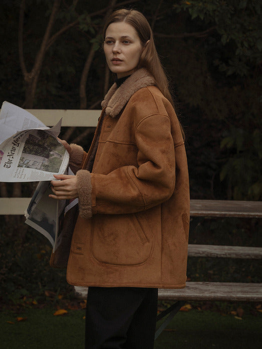 [TILLIDIE] Double stitch overfit royal mustang_Brown