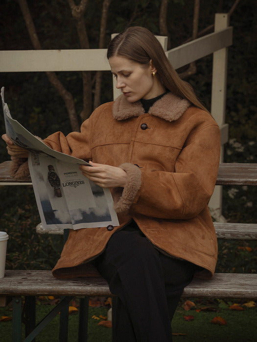 [TILLIDIE] Double stitch overfit royal mustang_Brown