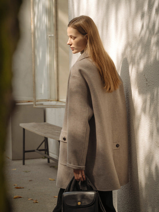 [TILLIDIE] Mac half cashmere blended handmade coat_Beige