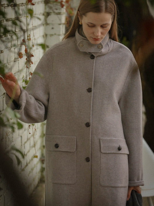 [TILLIDIE] Mac half cashmere blended handmade coat_Beige