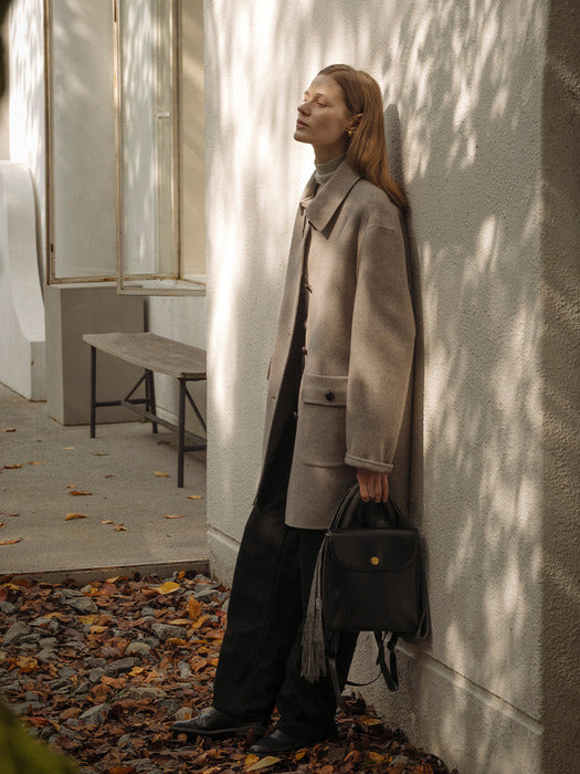 [TILLIDIE] Mac half cashmere blended handmade coat_Beige