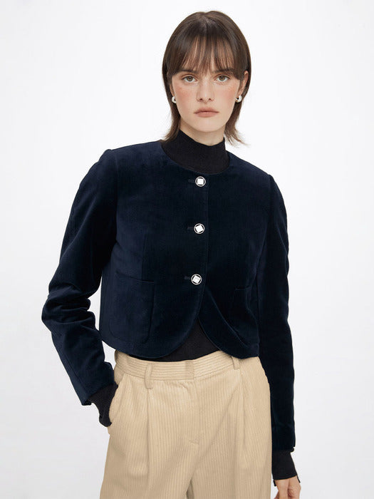 [raive] Velvet Jacket in Navy VW3WJ036-23