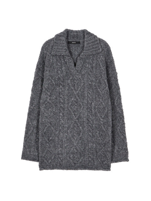 [raive] Overfit Knit in Grey VK3WP173-12