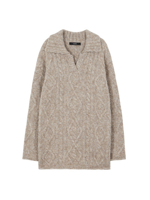 [raive] Overfit Knit in Beige VK3WP173-91