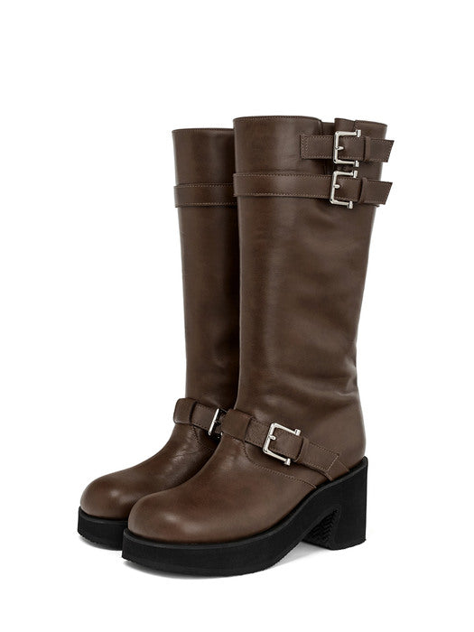 [osoi] TOBOO BROCLE BOOTS [COGNAC BROWN]