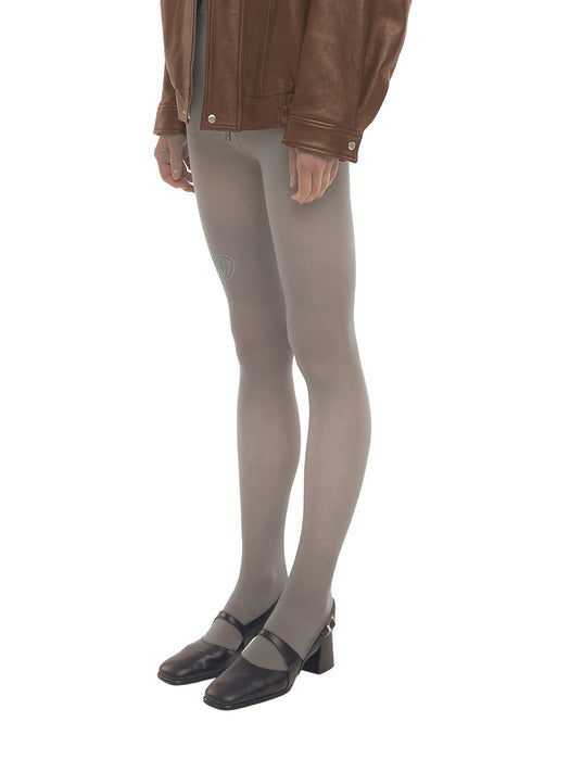 [osoi] RHINESTONE TIGHTS [GREY]