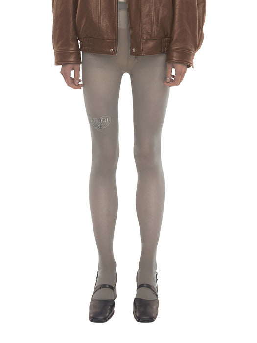 [osoi] RHINESTONE TIGHTS [GREY]