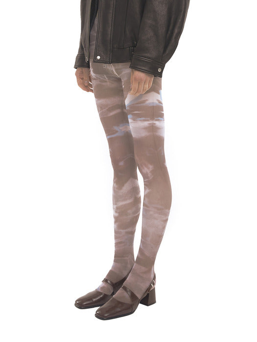 [osoi] CAMOUFLOWER TIGHTS [BROWN]