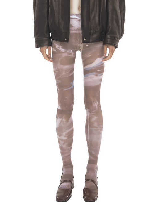 [osoi] CAMOUFLOWER TIGHTS [BROWN]