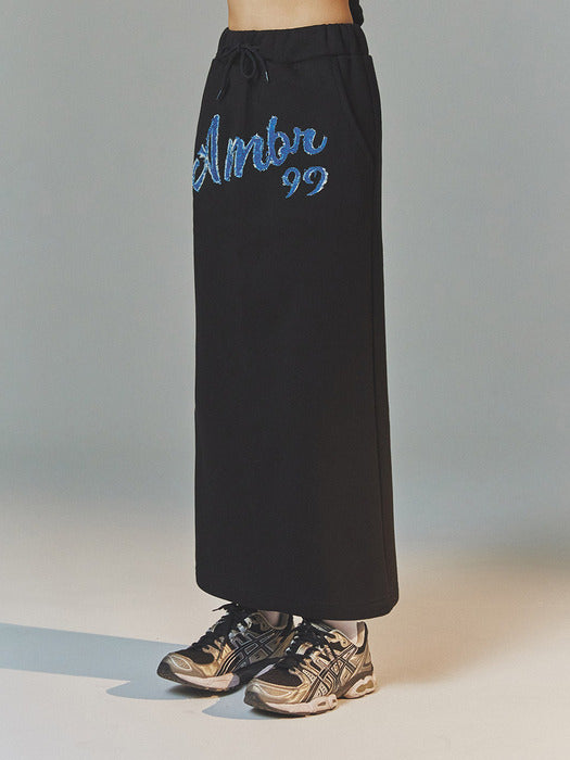 [ambler] Denim AMBLER Straight Long Skirt ASK302 (Black)