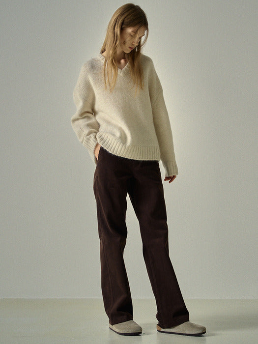 Corduroy Straight Pants_dark brown