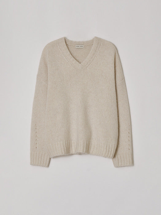 Mohair V-Neck Knit_cream