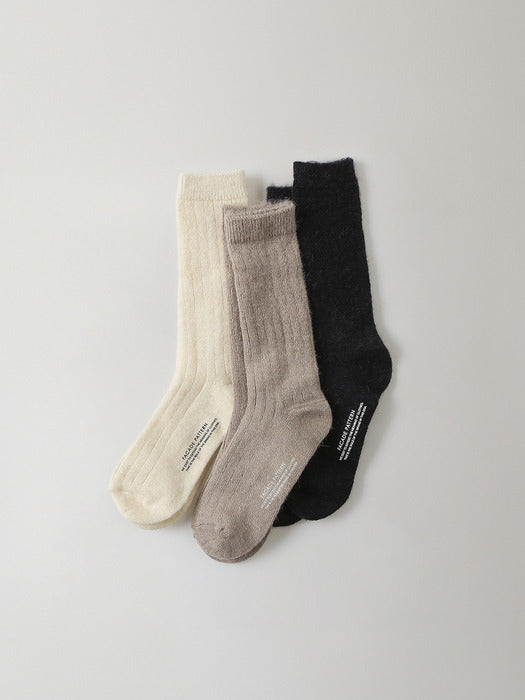 [facade pattern] Facade Alpaca Wool Socks _ 3 colors