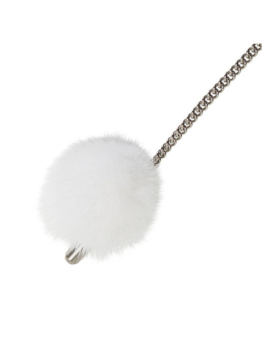 [vunque] Tiny Pompom Bullet Chain (타이니 폼폼 불렛 체인) White
