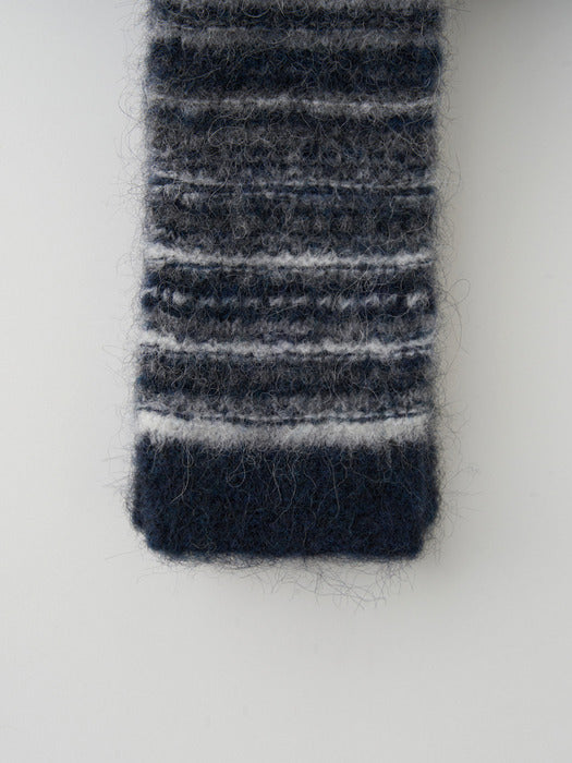 [moia] stripe muffler (navy)