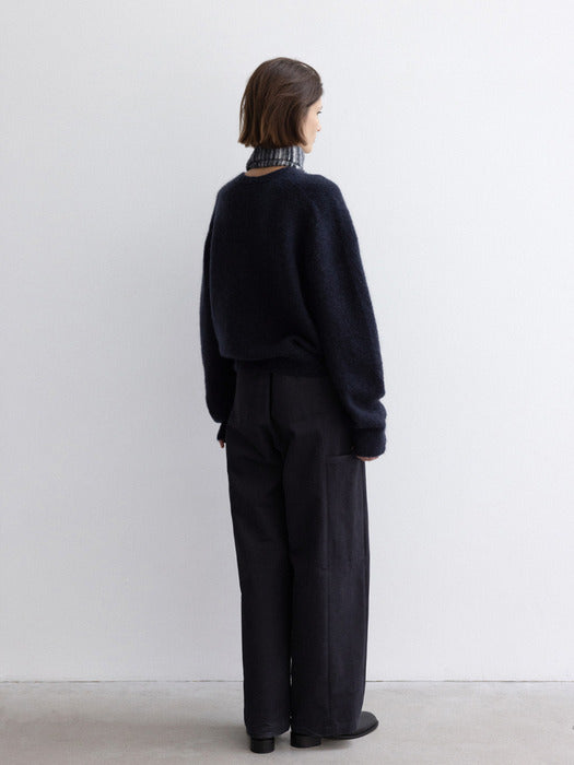 [moia] stripe muffler (navy)