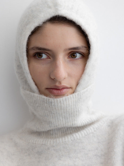 [moia] alpaca balaclava (melange gray)