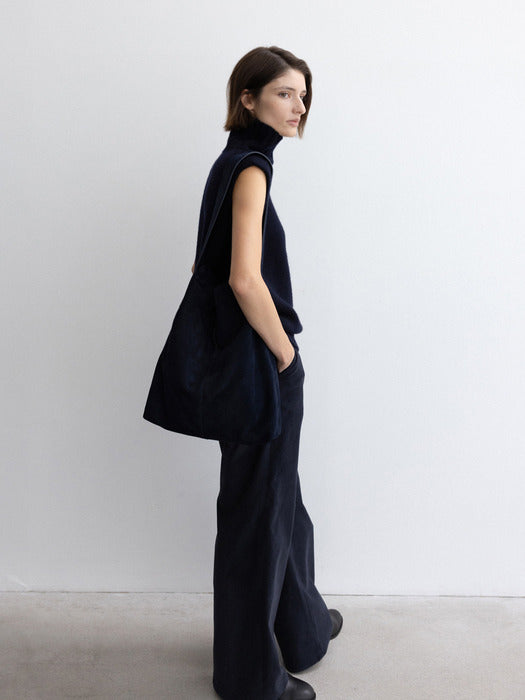 [moia] suede hobo bag (navy)