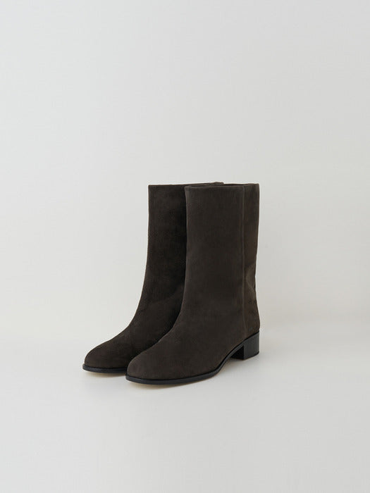 [moia] suede middle boots (ash brown)