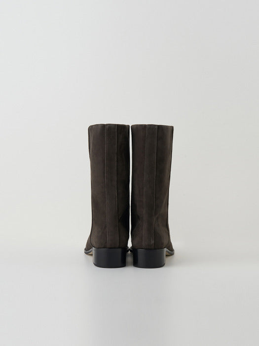 [moia] suede middle boots (ash brown)
